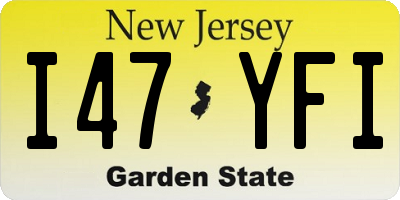 NJ license plate I47YFI