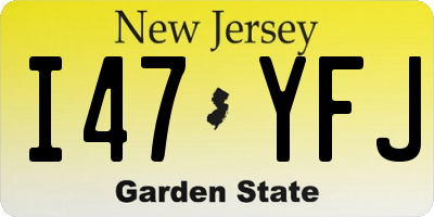 NJ license plate I47YFJ