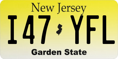 NJ license plate I47YFL