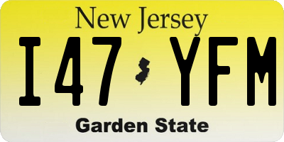 NJ license plate I47YFM