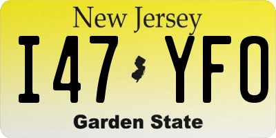 NJ license plate I47YFO