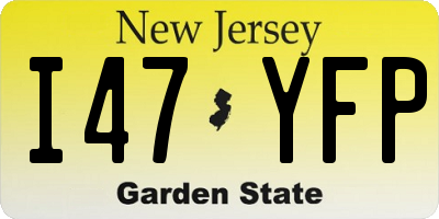 NJ license plate I47YFP