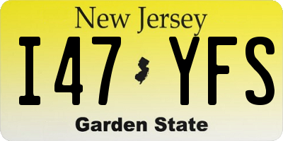 NJ license plate I47YFS