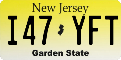 NJ license plate I47YFT