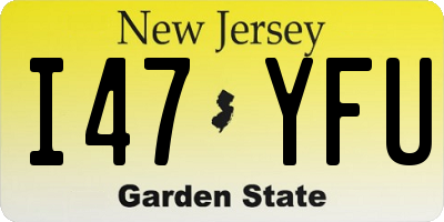NJ license plate I47YFU