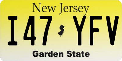 NJ license plate I47YFV