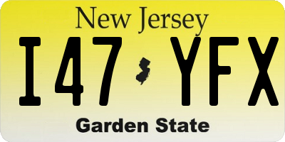NJ license plate I47YFX