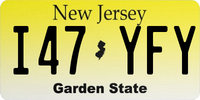 NJ license plate I47YFY