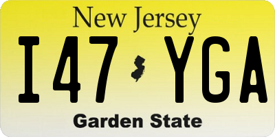 NJ license plate I47YGA