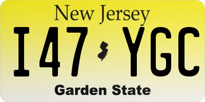 NJ license plate I47YGC