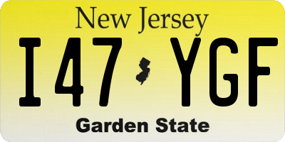 NJ license plate I47YGF