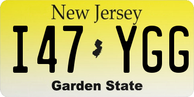 NJ license plate I47YGG