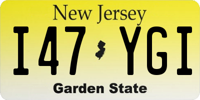 NJ license plate I47YGI