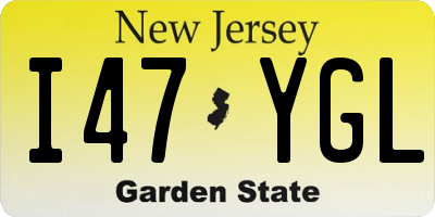 NJ license plate I47YGL