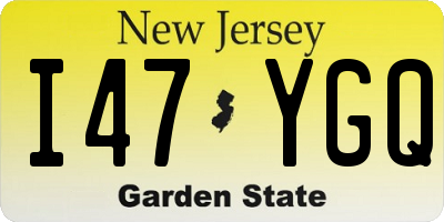 NJ license plate I47YGQ