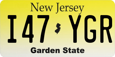 NJ license plate I47YGR