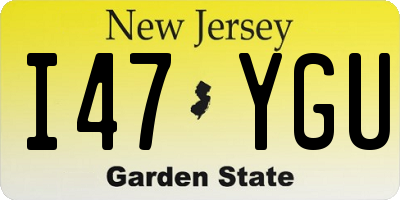 NJ license plate I47YGU