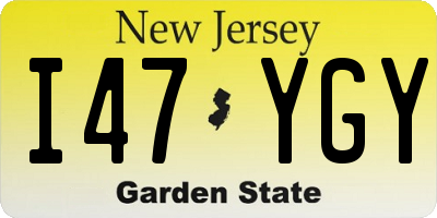 NJ license plate I47YGY