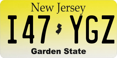 NJ license plate I47YGZ