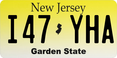 NJ license plate I47YHA