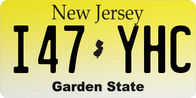 NJ license plate I47YHC