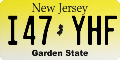 NJ license plate I47YHF