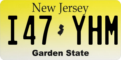 NJ license plate I47YHM