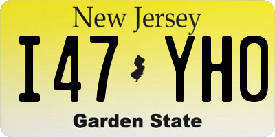 NJ license plate I47YHO