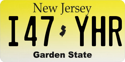 NJ license plate I47YHR