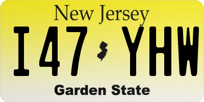 NJ license plate I47YHW