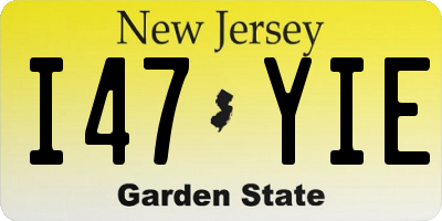 NJ license plate I47YIE