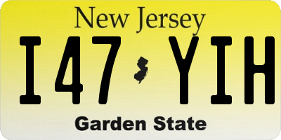 NJ license plate I47YIH