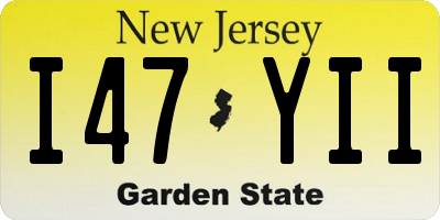 NJ license plate I47YII