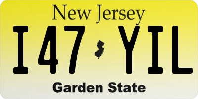 NJ license plate I47YIL
