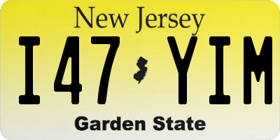 NJ license plate I47YIM