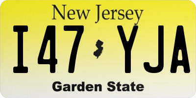 NJ license plate I47YJA
