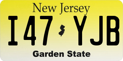 NJ license plate I47YJB