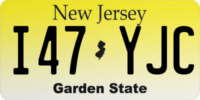 NJ license plate I47YJC