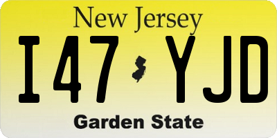 NJ license plate I47YJD