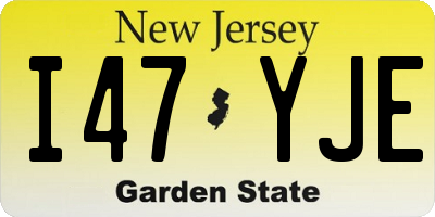 NJ license plate I47YJE