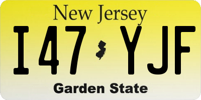 NJ license plate I47YJF