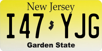 NJ license plate I47YJG