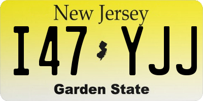 NJ license plate I47YJJ