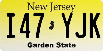 NJ license plate I47YJK