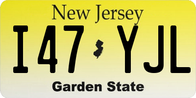 NJ license plate I47YJL