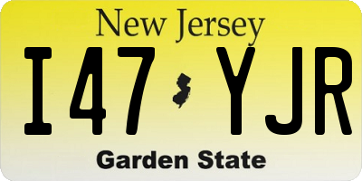 NJ license plate I47YJR