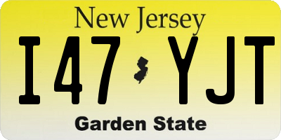 NJ license plate I47YJT