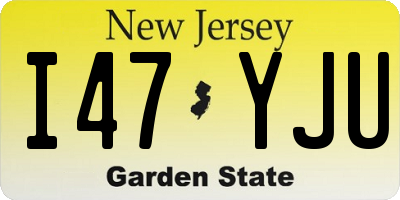 NJ license plate I47YJU