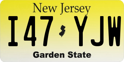NJ license plate I47YJW