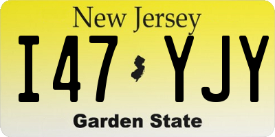 NJ license plate I47YJY
